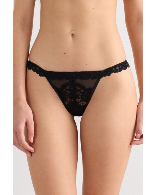 Intimissimi Black String Pretty Flowers