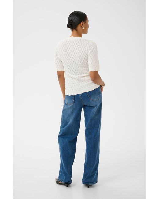 Kaffe White Pullover Kabirta