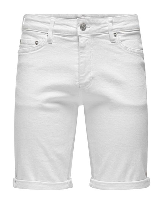 Only & Sons Shorts 'ply life' in White für Herren