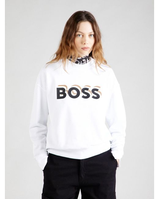 Boss White Sweatshirt 'econa'