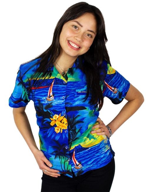 King Kameha Blue Bluse Surf