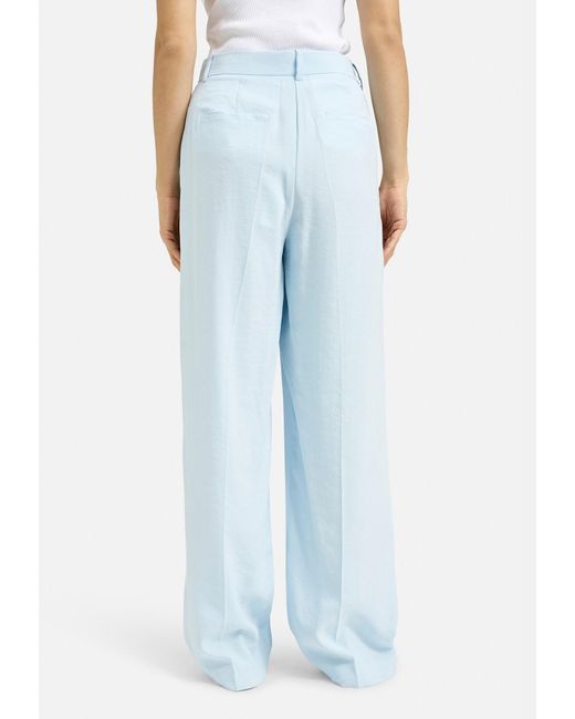 Milano Italy Blue Bundfaltenhose Wide Leg