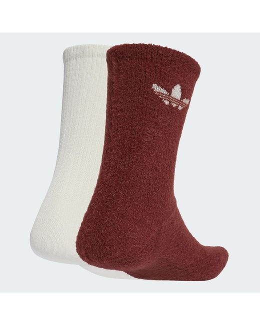 Adidas Red Fluffy Crew Socken 2 Paar