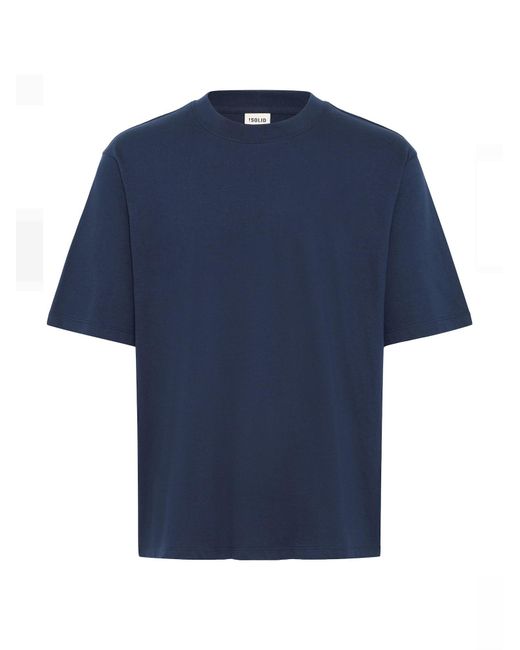 Solid Rundhalsshirt Sdbilop in Blue für Herren