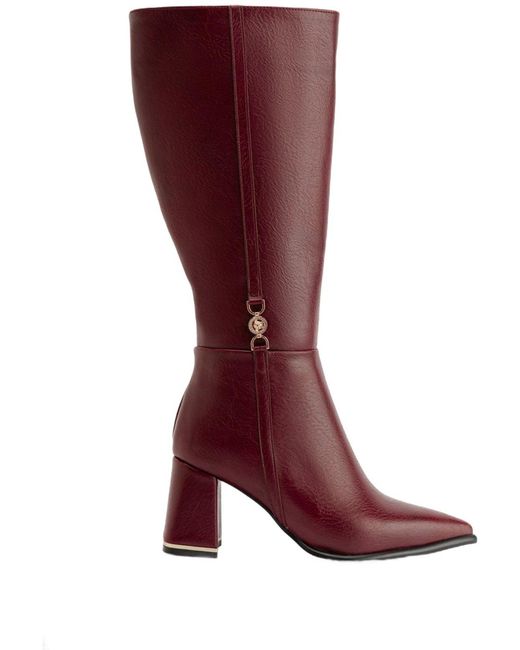 Limoya Red Boots Kris Damenstiefel Mit Lederschnalle, Eckiger Zehenpartie Und 7 Cm Absatz