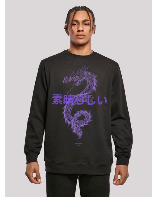 F4NT4STIC Sweatshirt Drache Lila in Blue für Herren