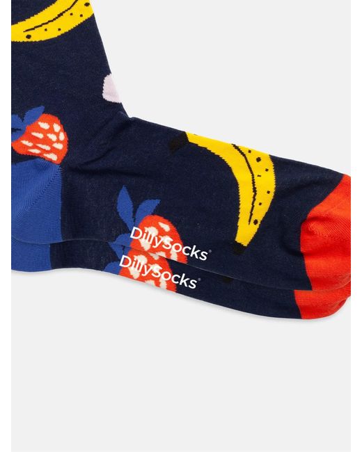 DillySocks Blue Socken Fruit Confetti