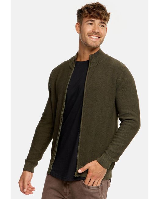 INDICODE Strickjacke in Green für Herren