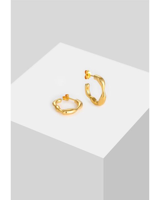 Elli Premium Metallic Ohrringe Creole, Organic