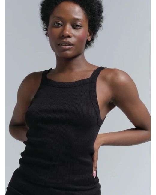 Seamless Basic Black Top Silky Daze
