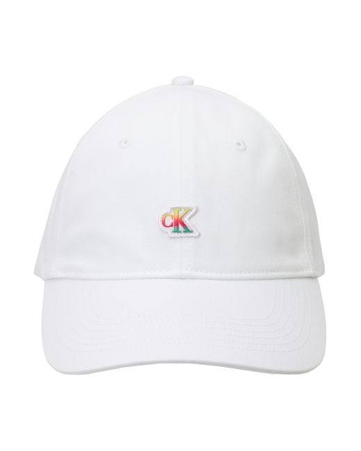 Calvin Klein White Cap Iridescent Pride Patch Baseball