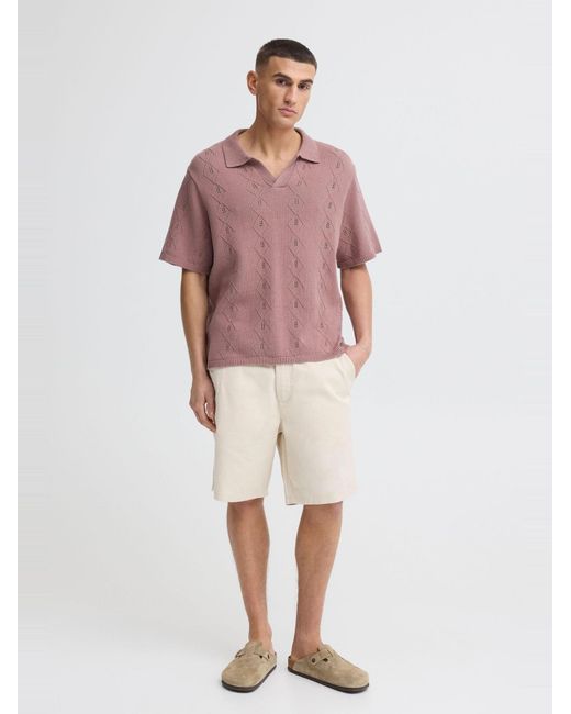 Solid Poloshirt Sdudell in Pink für Herren