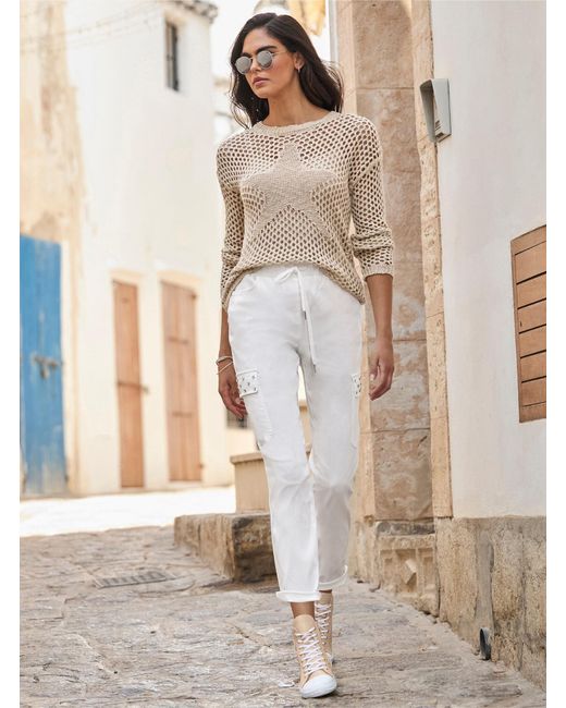 heine White Pullover