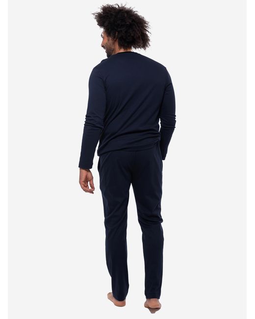 Mey Pyjama Lang Aarhus in Blue für Herren