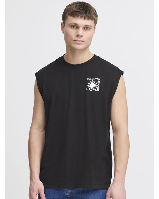 Solid Rundhalsshirt Sdolav in Black für Herren