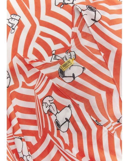 Codello White Poncho Mit Snoopy-Print