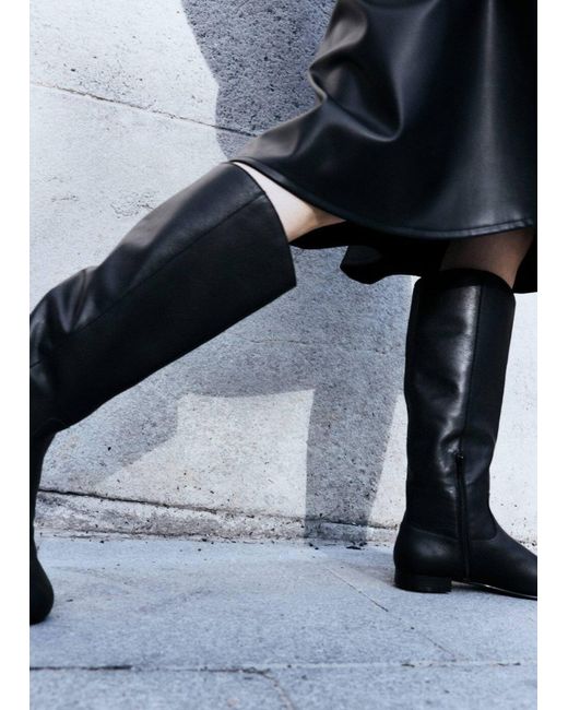 Mango Black Stiefel Raqui