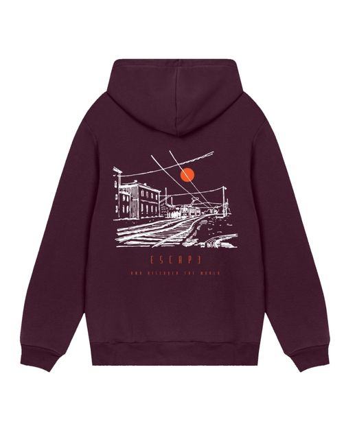 F4NT4STIC Sweatshirt Kanagawa Welle Golden Gai in Purple für Herren