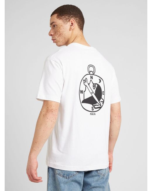 Makia T-shirt 'navigation' in White für Herren