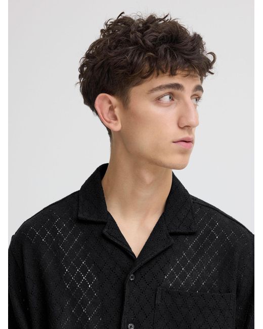 Solid Kurzarmhemd Sdteagan in Black für Herren