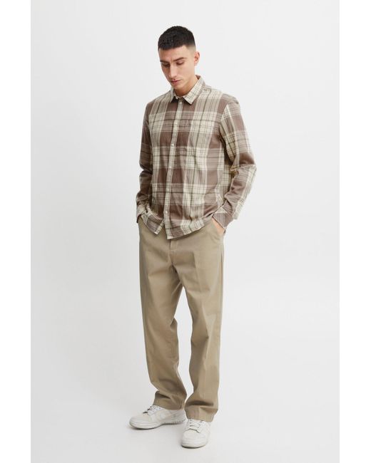Solid Langarmhemd 'esdras' in Brown für Herren