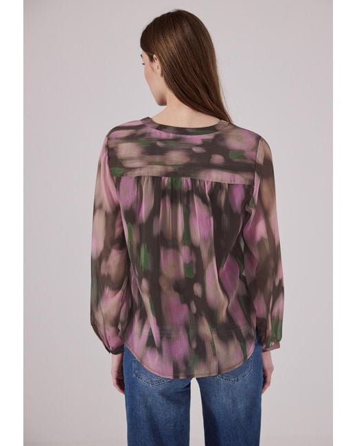 STREET ONE STUDIO Brown Gemusterte Chiffon-Bluse