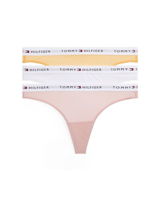 Tommy Hilfiger Pink 3Er-Pack Essential Mesh-Strings Mit Logo