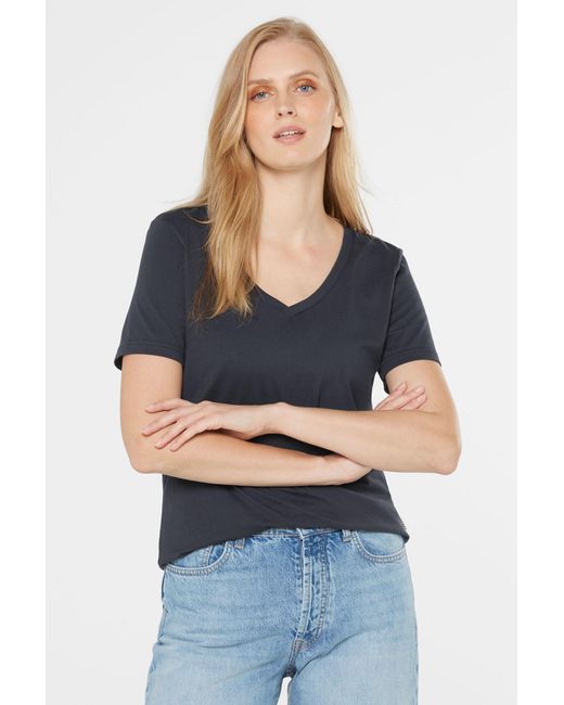 SENSES.THE LABEL Black Basic T-Shirt Ta:Vi Mit V-Ausschnitt