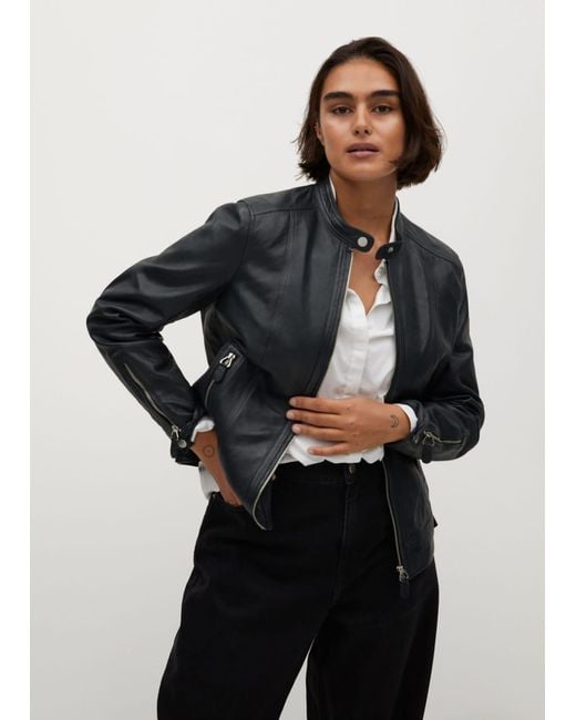 Mango violeta lederjacke Clearance