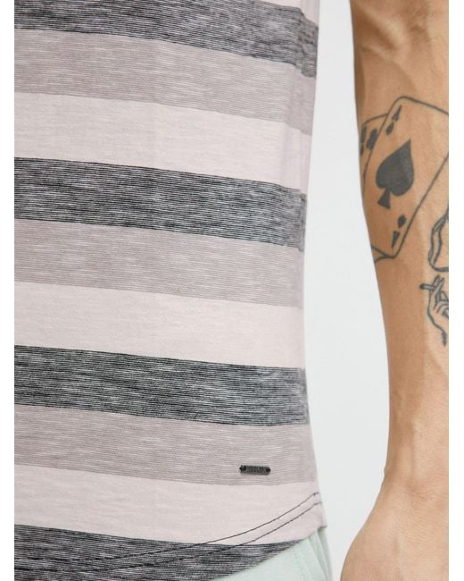 Solid Gestreiftes Tanktop Whicco Mit Brusttasche in Gray für Herren