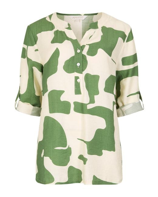 Apricot Green Abstract Shapes Blouse