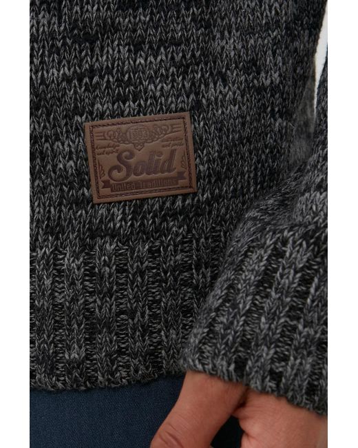 Solid Strickjacke 'pomeroy' in Black für Herren