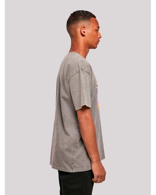 F4NT4STIC T-Shirt Alien Peace Sunset in Gray für Herren