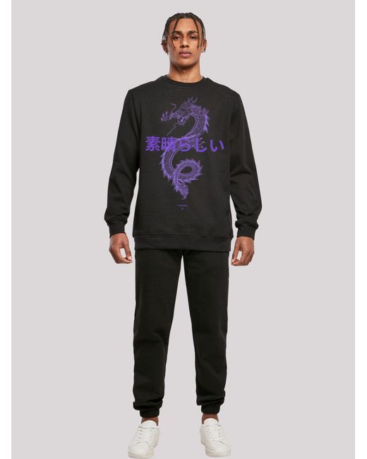 F4NT4STIC Sweatshirt Drache Lila in Blue für Herren