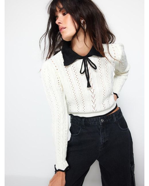 Trendyol White Pullover