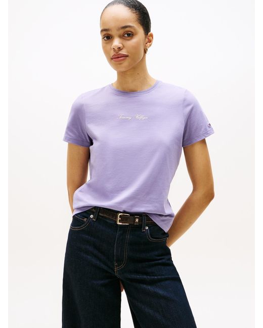 Tommy Hilfiger Purple T-Shirt Classic
