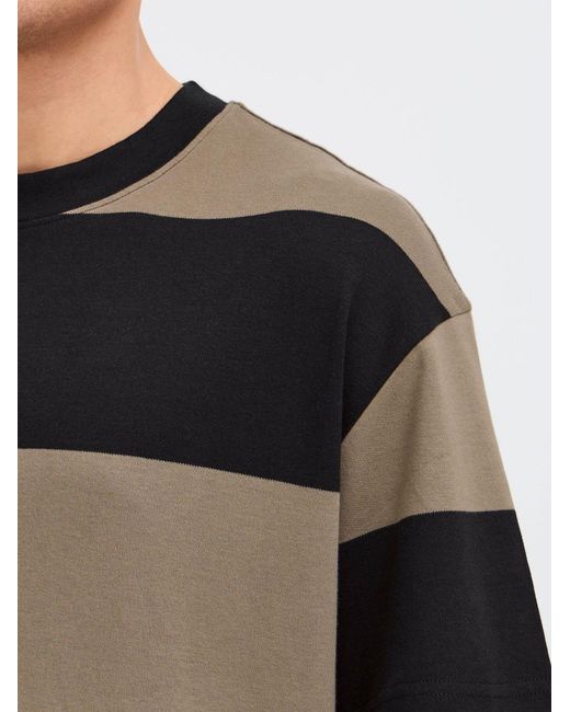 Solid Rundhalsshirt Sdroy in Black für Herren