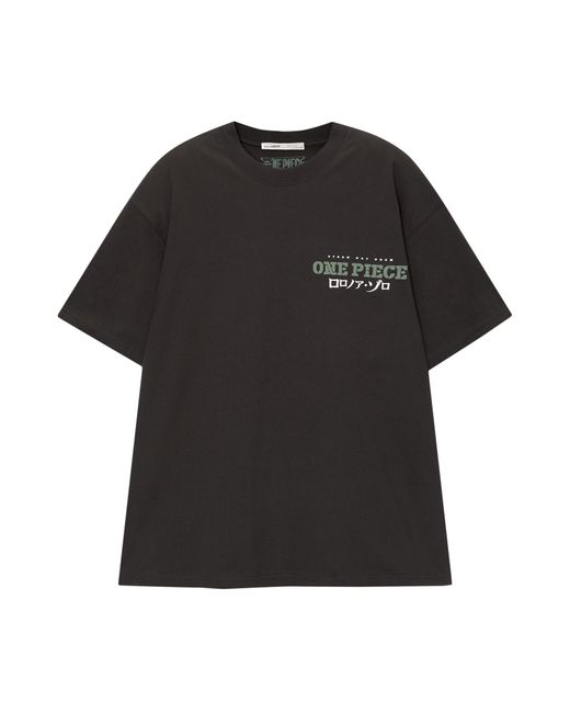 Pull&Bear T-shirt 'one piece' in Black für Herren