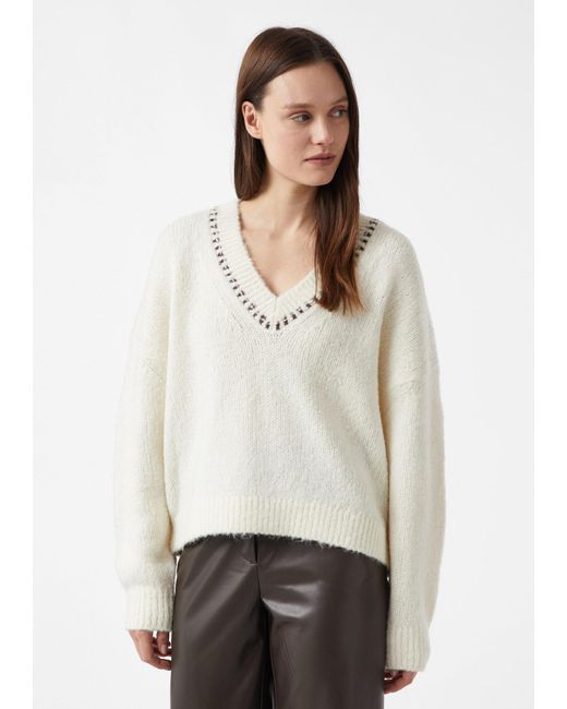 Comma, White Pullover
