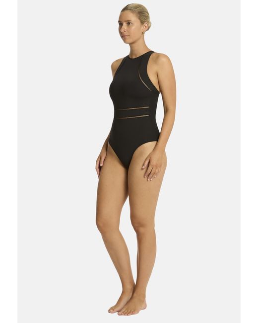 Sea Level Black Badeanzug Essentials