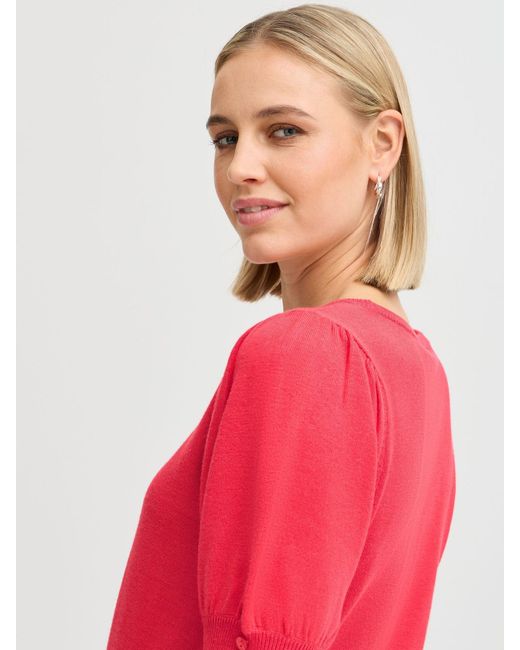 Fransa Pink Rundhalsshirt Frzubasic