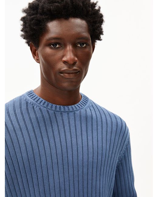 ARMEDANGELS Strickpullover Pigment Dye Rib in Blue für Herren