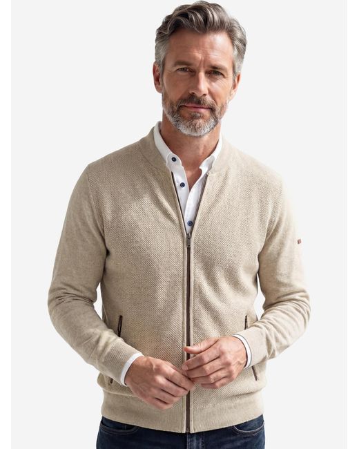 Redmond Strickjacke Basic in Natural für Herren
