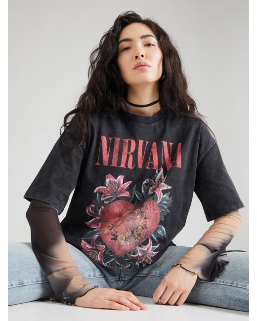 TOPSHOP Black T-shirt 'nirvana'
