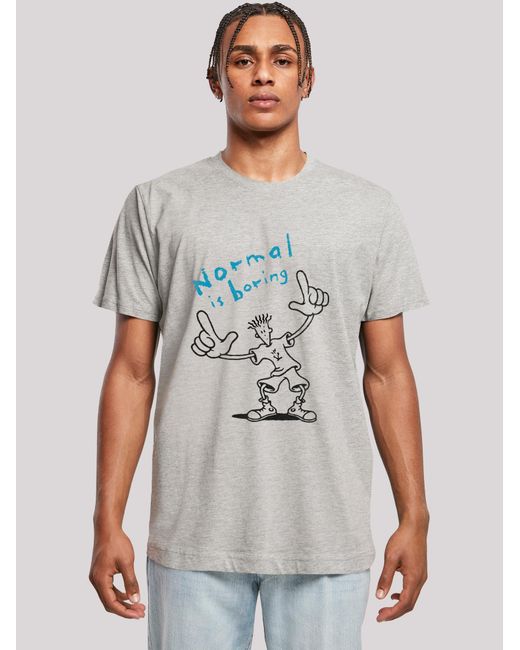 F4NT4STIC Shirt Fido Dido Points Normal Is Boring in Gray für Herren