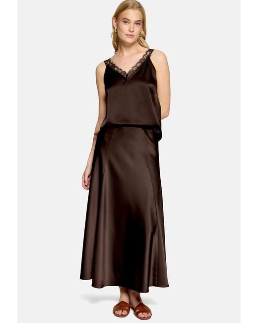 Zero Brown Basic-Top Mit V-Ausschnitt