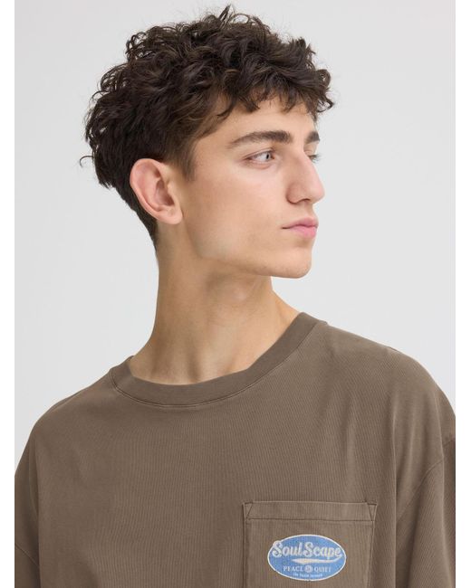 Solid Rundhalsshirt Sdtenny in Brown für Herren