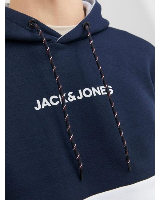 Jack & Jones Kapuzensweatshirt JJEREID BLOCKING SWEAT HOOD NOOS in Blue für Herren