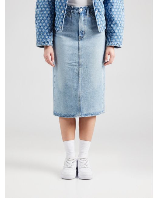 Levi's Blue Levis Rock High Rise Back Slit Skirt