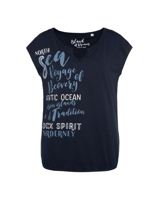 SOCCX Blue Ärmelloses Shirt Mit Print Und Elastiksaum